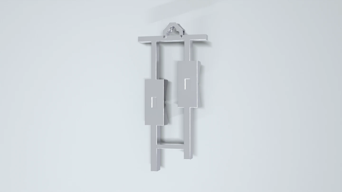Side detail of the two-fader necklace