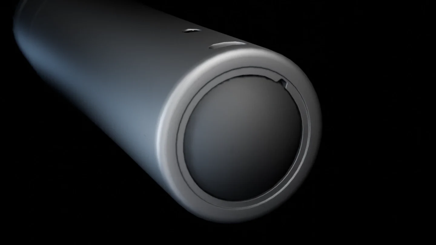 Detail of the flashlight light end