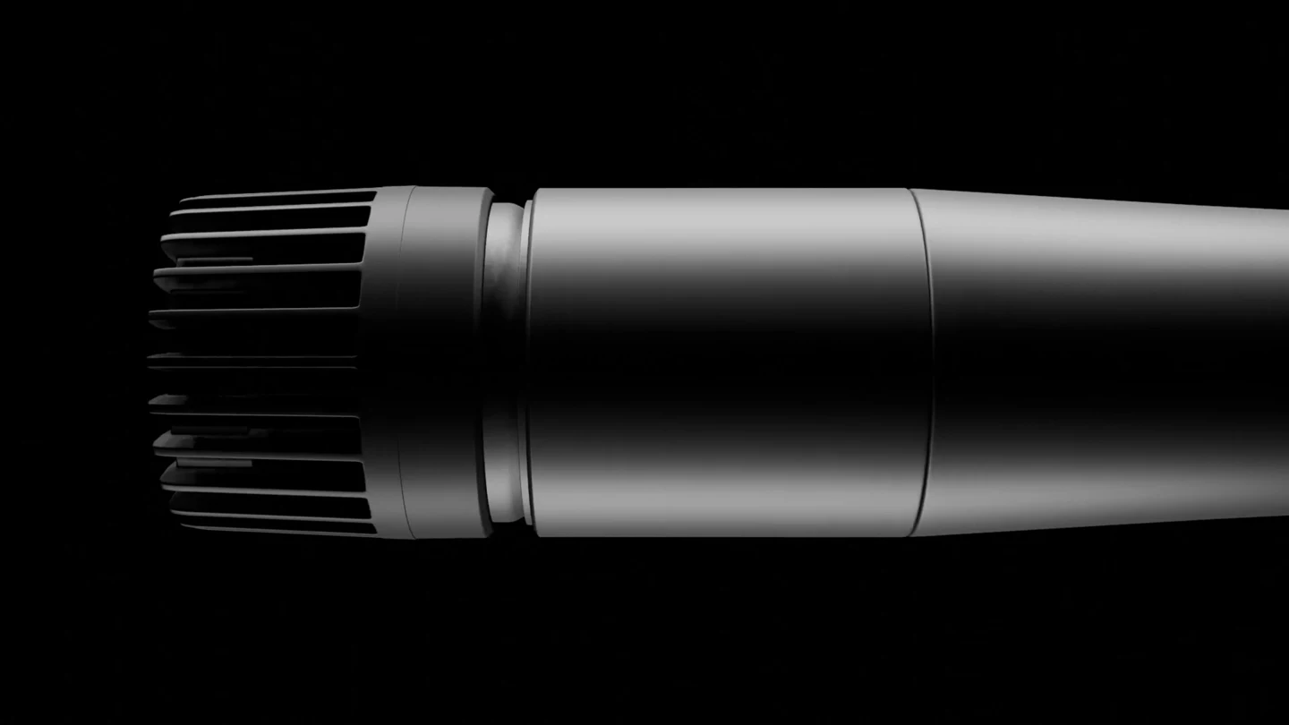 Close-up of the flashlight body and control