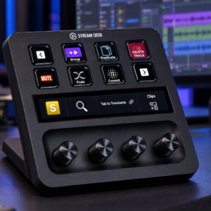 Melodynamic Pro Tools Stream Deck Integration on Stream Deck Plus in a professional recording studio